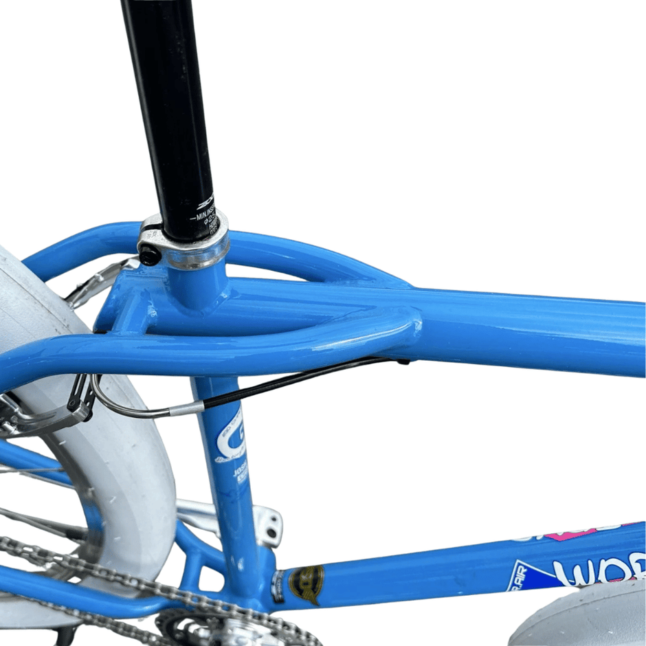 AB Bikes BMX GT Pro Performer Heritage BLU in blue – seat tube view