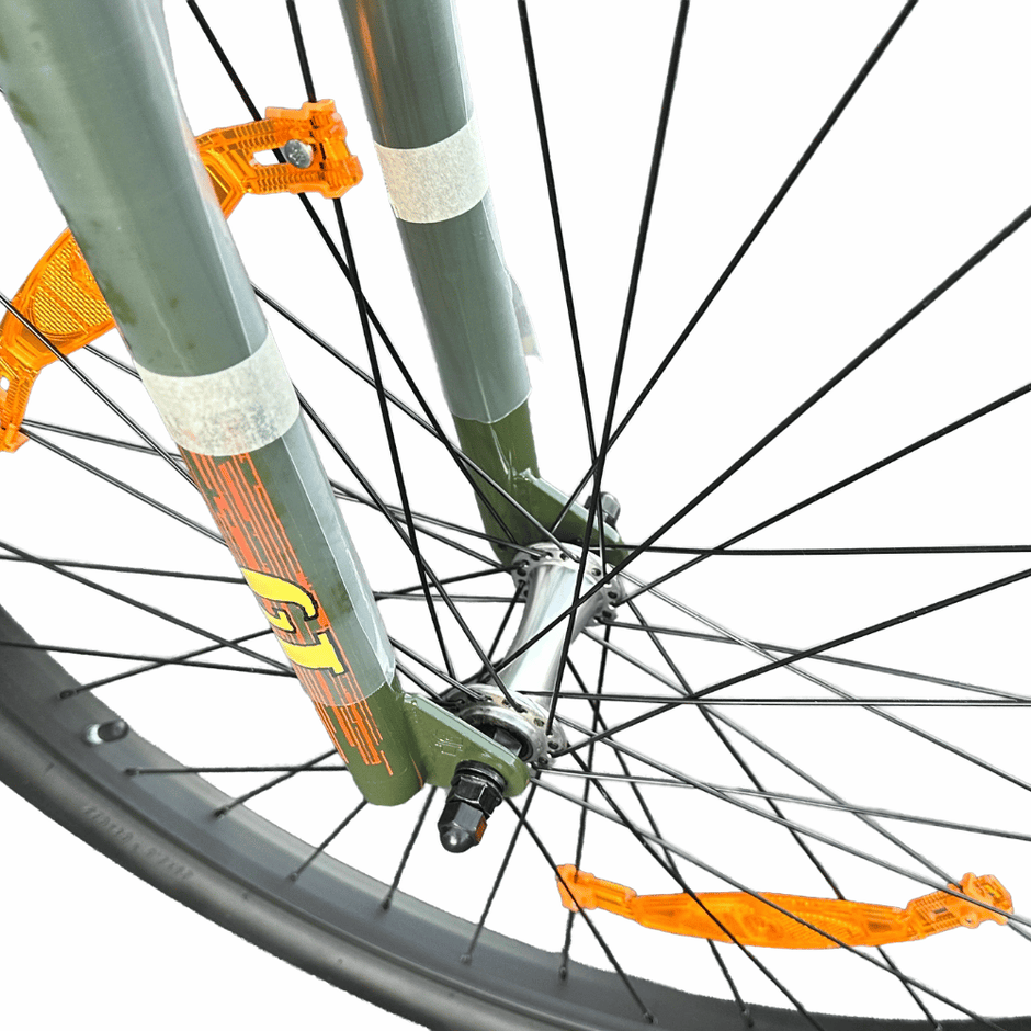 AB Bikes BMX Pro Series Heritage CMO O/ GT in green – front wheel view