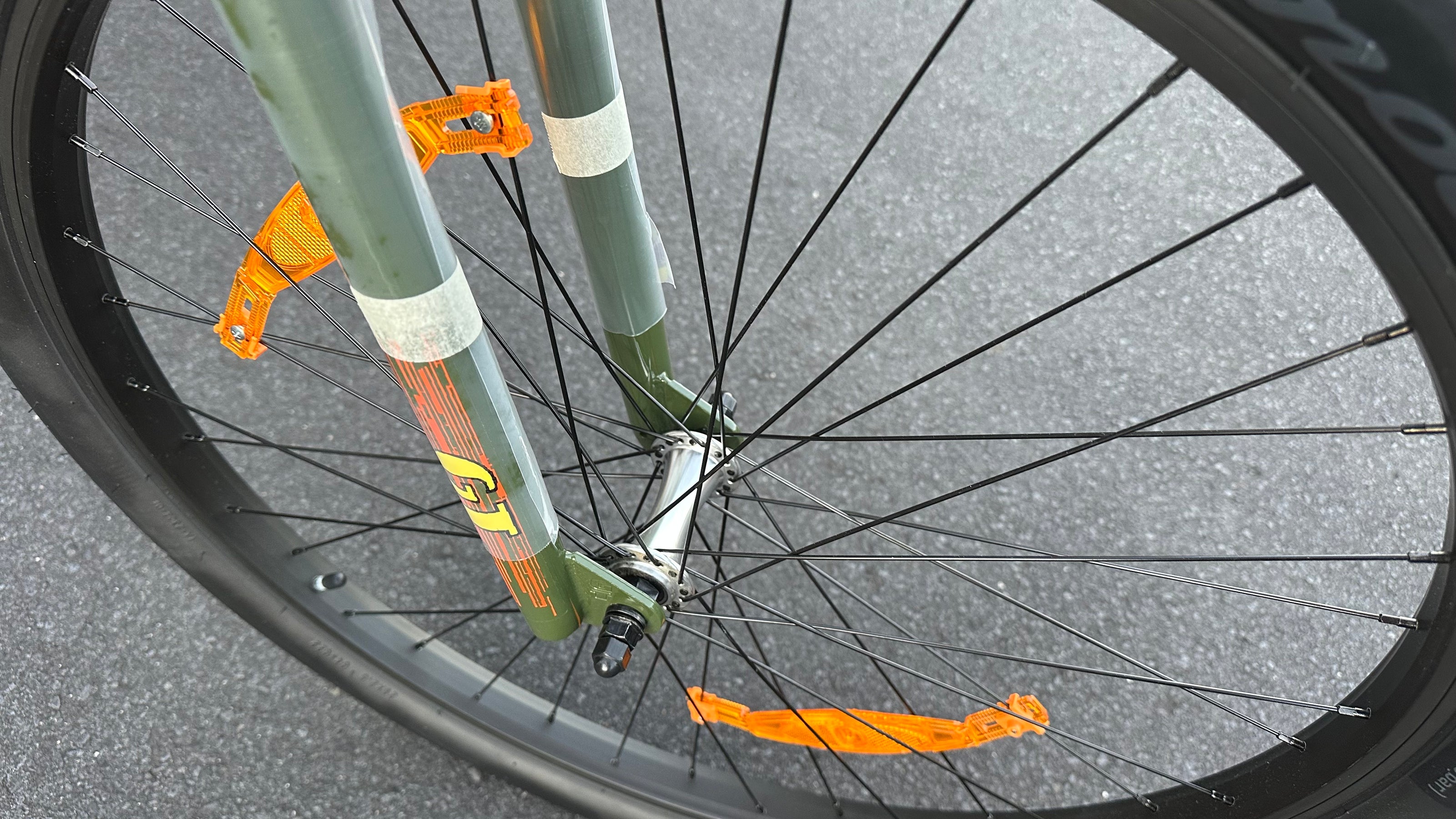 AB Bikes BMX Pro Series Heritage CMO O/ GT in green – front wheel view