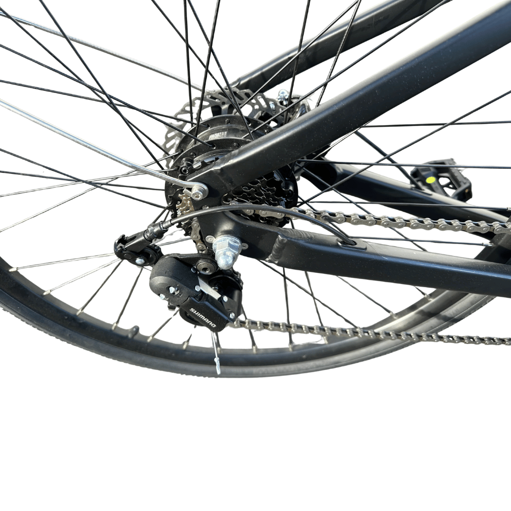 AB Bikes Electric Assist Bike Rover X/Y in black – derailleur view