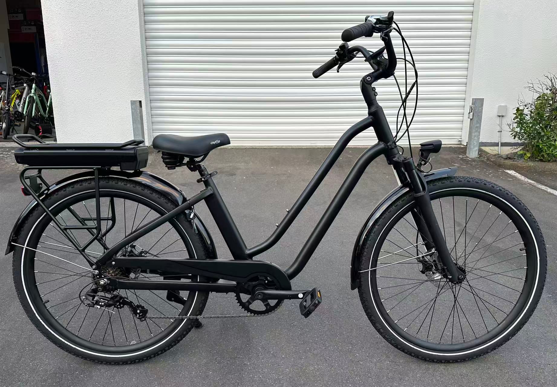 AB Bikes Electric Assist Bike Rental S1 in black – side view
