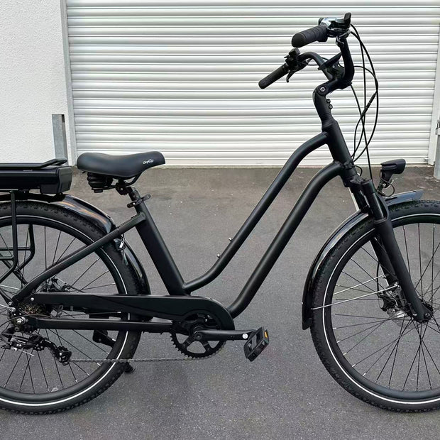 AB Bikes Electric Assist Bike Rental S1 in black – side view