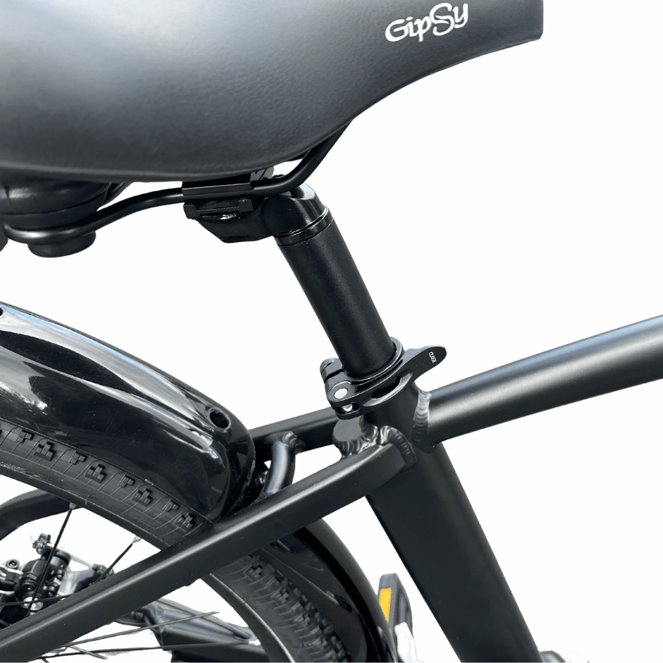 AB Bikes Electric Assist Bike S2 Dual Torque Sensor in black – seat tube view