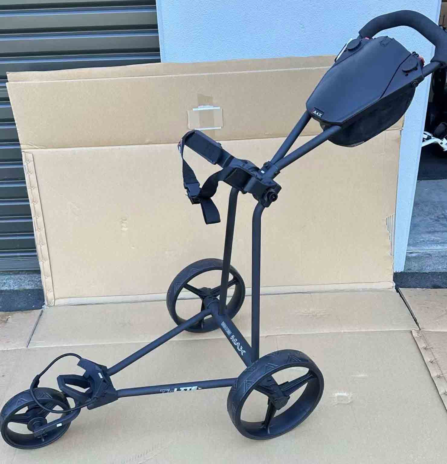 SIDE-Ti-Lite-Easy-to-Fold-Golf-trundler-3-wheel-push-cart-trolleyBLACK– AB Bikes Auckland NZ