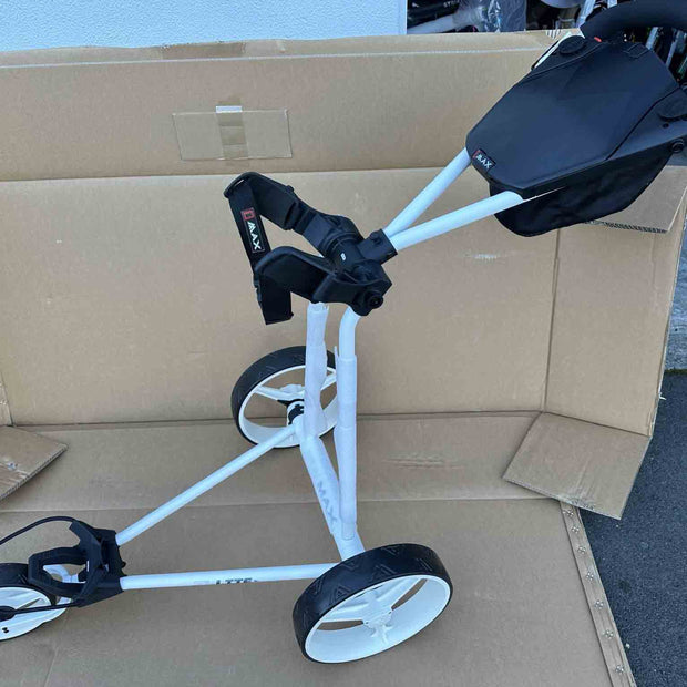 SIDE-Ti-Lite-Easy-to-Fold-Golf-trundler-3-wheel-push-cart-trolleyWhite– AB Bikes Auckland NZ