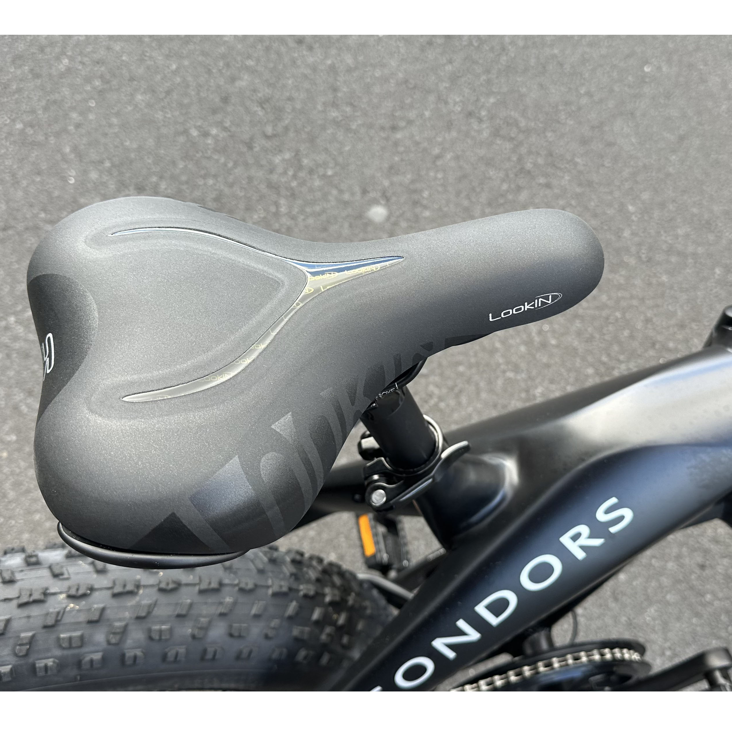 AB Bikes Electric Assist Bike SONDORS Fold X in black – bike seat view