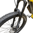 AB Bikes Electric Mountain Bike SONDORS Rockstar in yellow – front suspension view