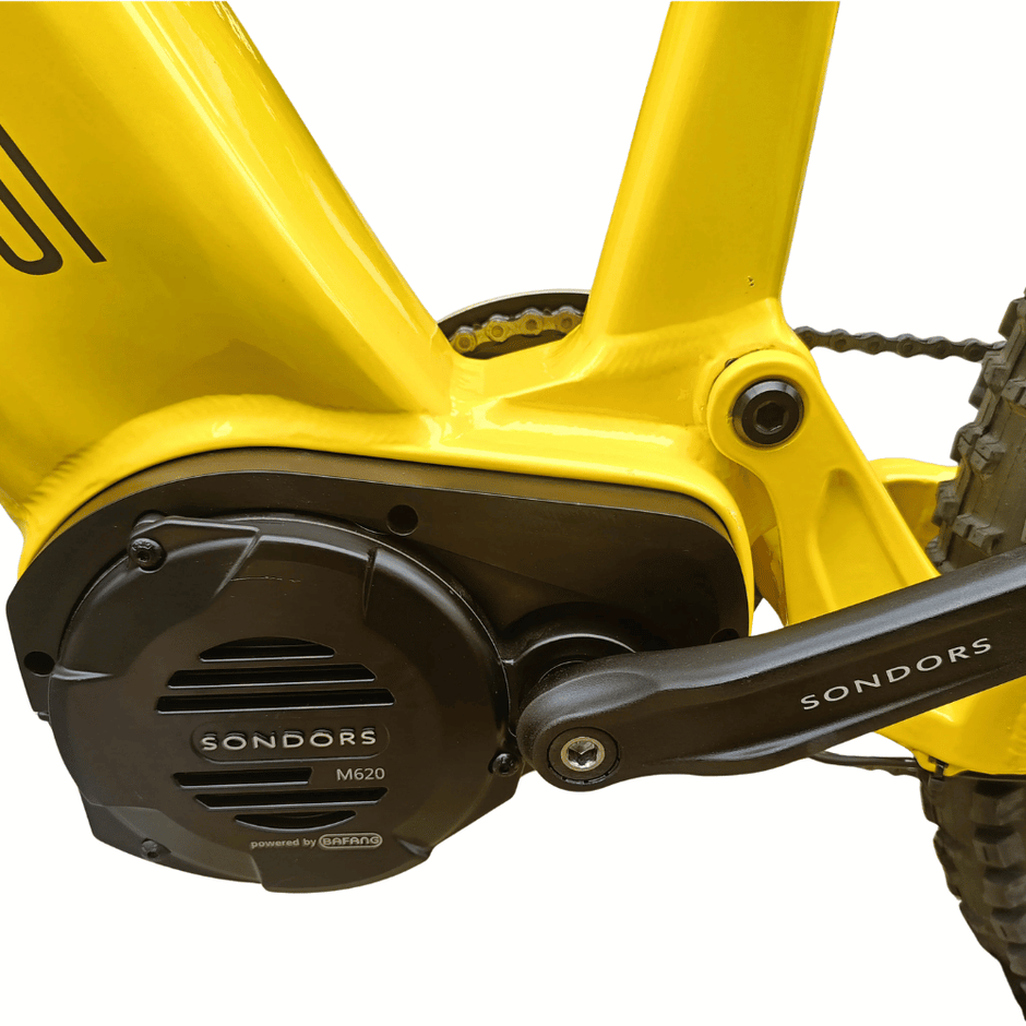 AB Bikes Electric Mountain Bike SONDORS Rockstar in yellow – chain view