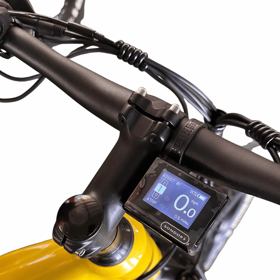 AB Bikes Electric Mountain Bike SONDORS Rockstar in yellow – screen view