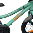 AB Bikes Kid Bike Scott Roxter 16 in green – top tube view