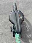 AB Bikes Kid Bike Scott Roxter 16 in green – bike seat view