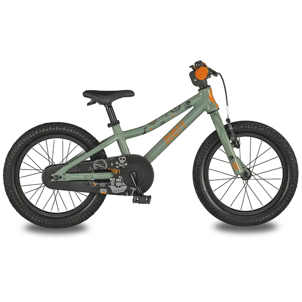 AB Bikes Kid Bike Scott Roxter 16 in green – side view