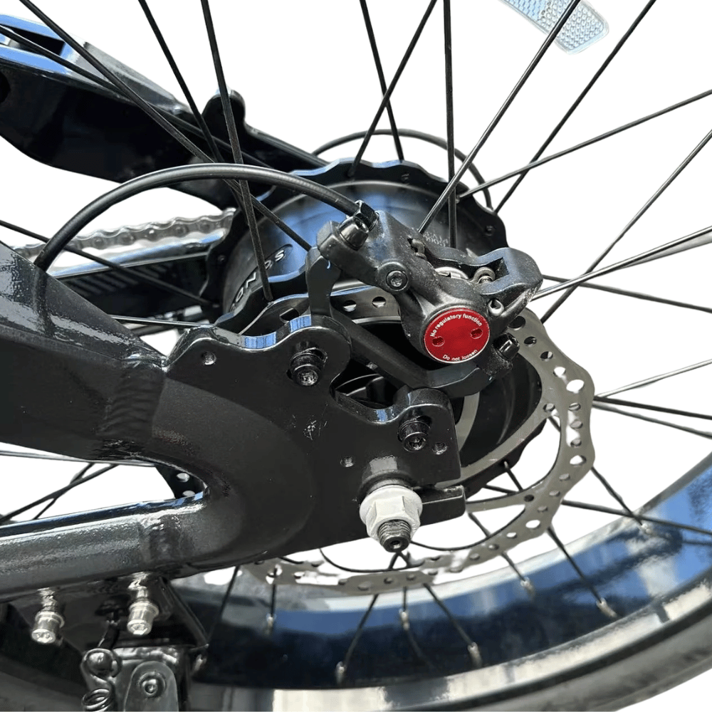 AB Bikes Electric Mountain Bike SONDORS MadMods in black – rear wheel view