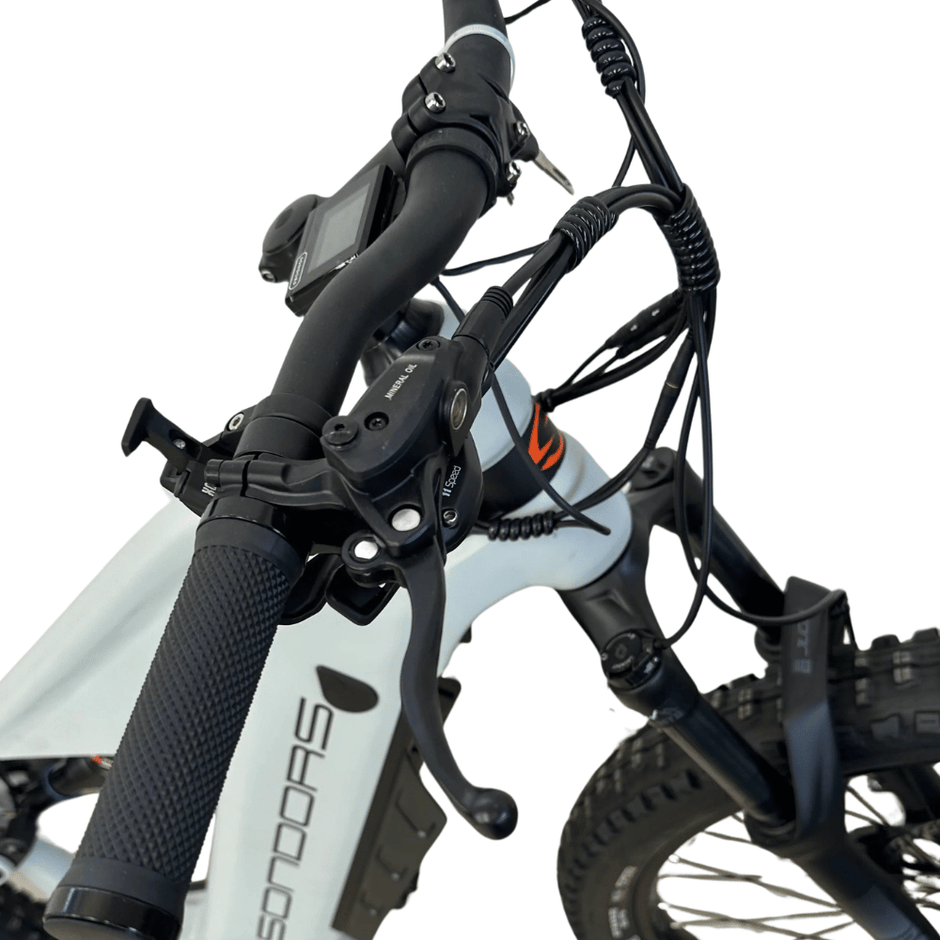 AB Bikes Electric Mountain Bike SONDORS Rockstar in gray – top side view