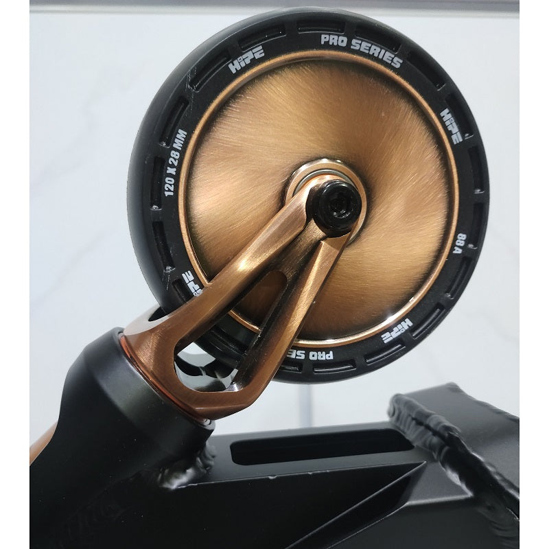 AB Bikes Scooter Hipe H9 in bronze – front wheel view