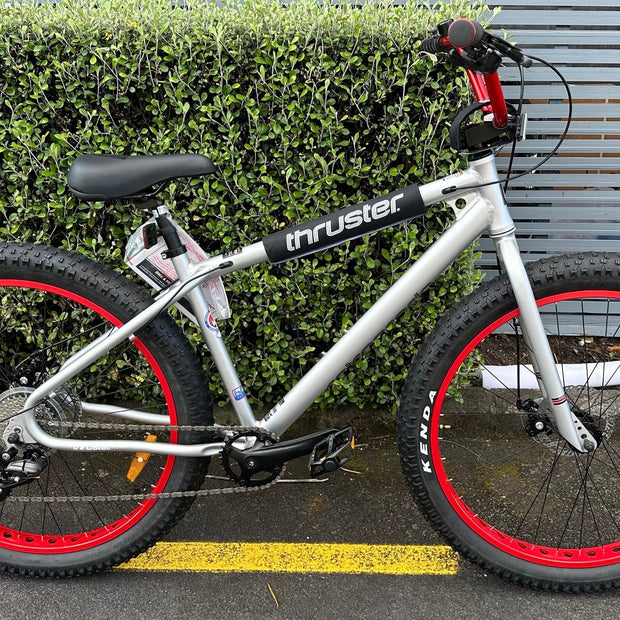 AB Bikes BMX Thruster Retrograde in silver – real shot side view