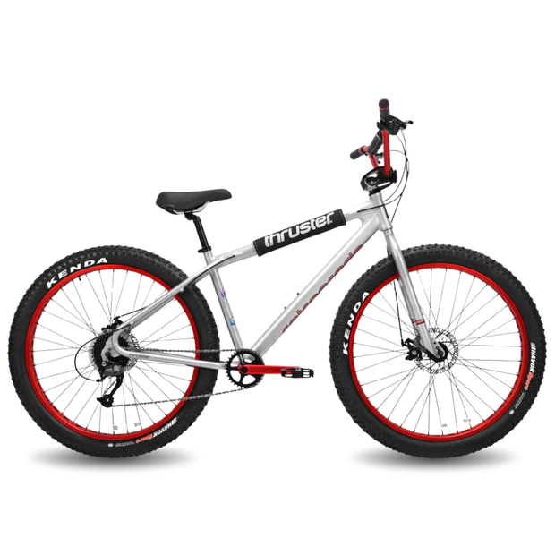 AB Bikes BMX Thruster Retrograde in silver – side view