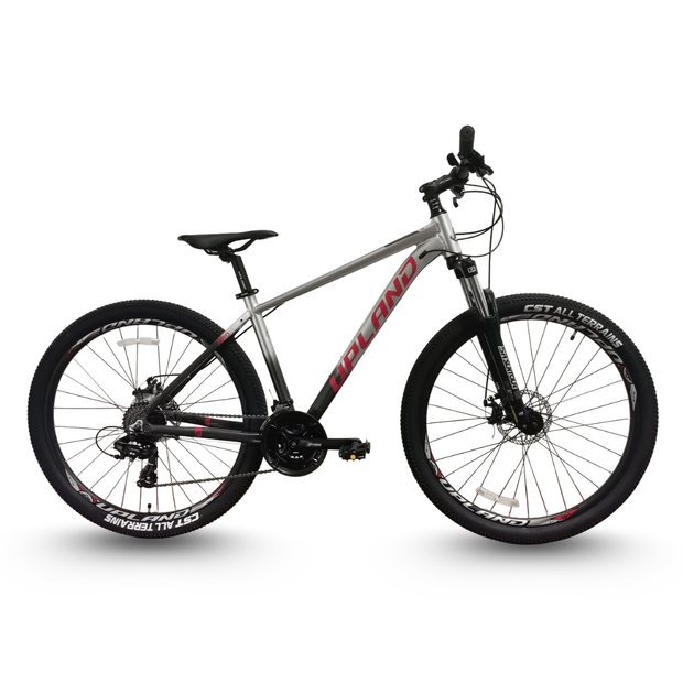 AB Bikes Mountain Bike UPLAND in silver black – side view