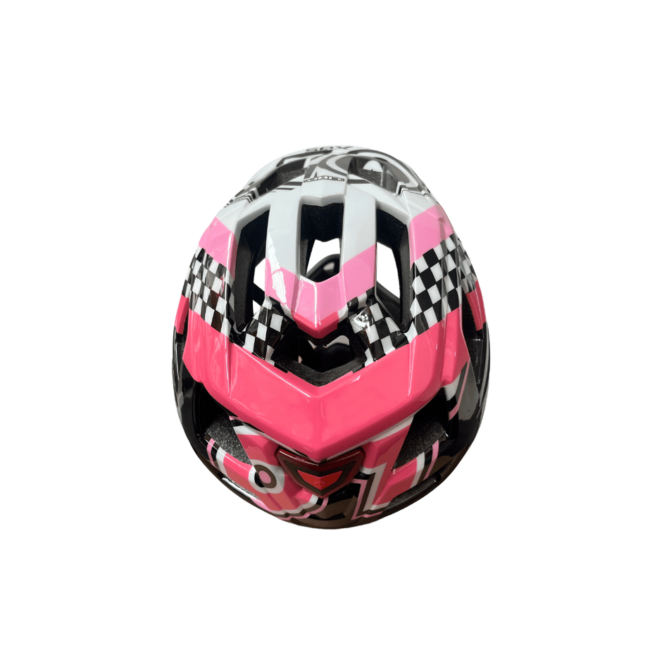 AB Bikes Accessories Xds Kids full face Helmet in pink – back view
