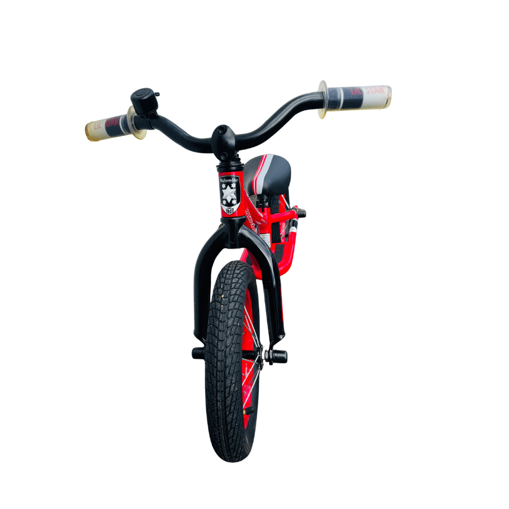 AB Bikes Kid Bike Kids Balance Bike 2 in red – front view